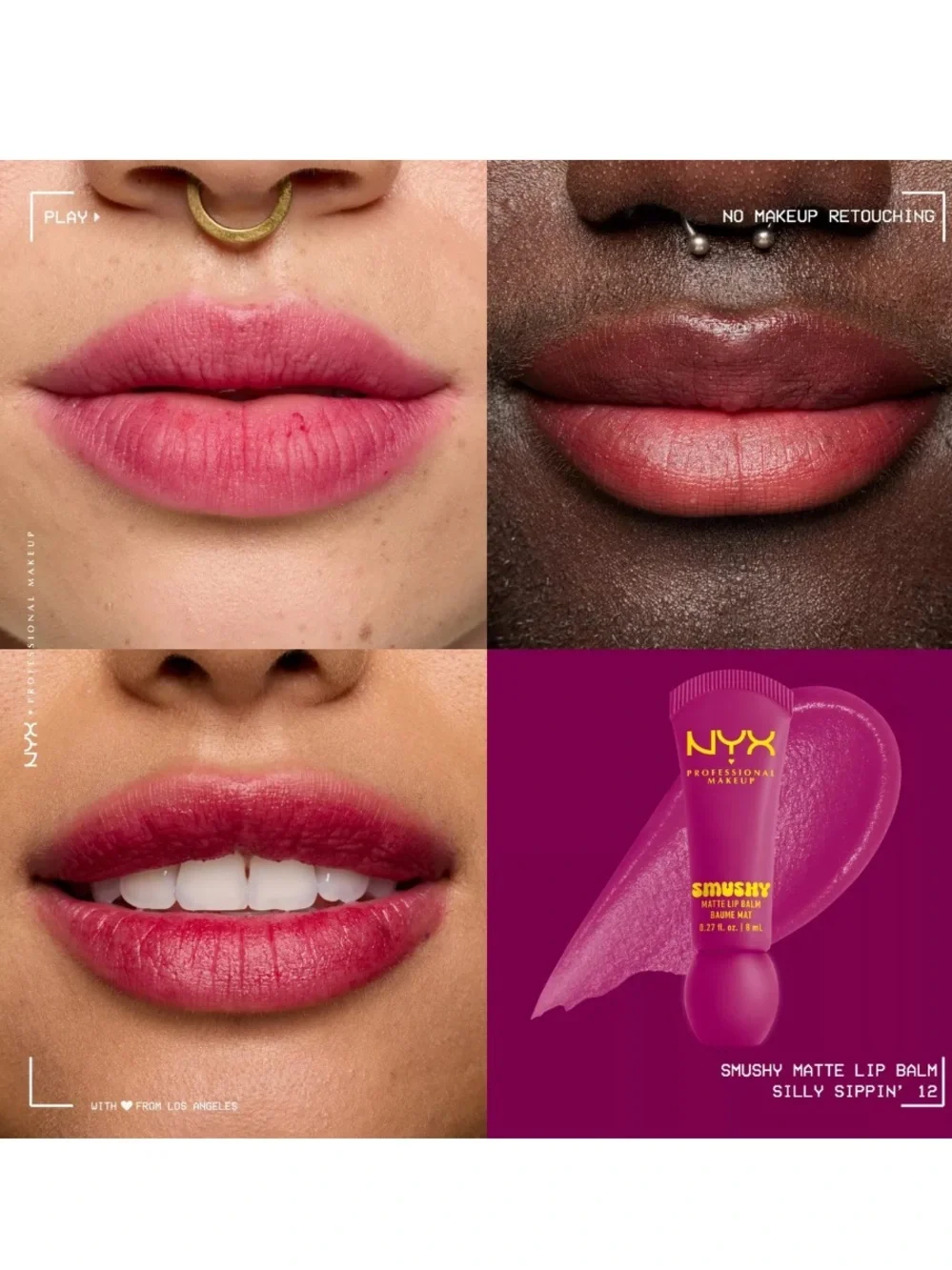 NYX Smushy Matte Lip Balm Trio in Silly Sippin’ & Snuggle SZN 8ml X 3 BRAND NEW